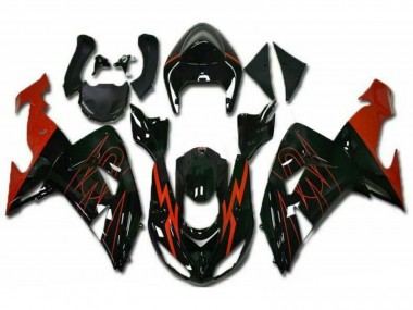 Carénages Moto Kawasaki ZX10R 2006-2007 - Noir Brillant Rouge Vendre