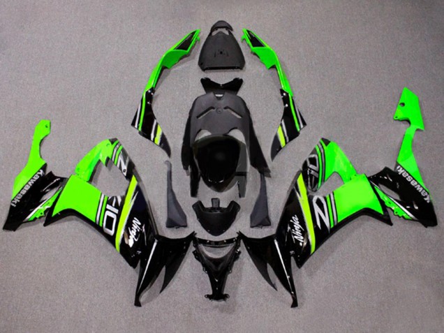 Carénages Moto Kawasaki ZX10R 2008-2010 - Vert Blanc Noir Brillant