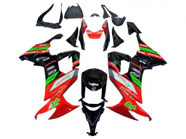 Carénages Moto Kawasaki ZX10R 2008-2010 - Rouge Vert Noir Vendre