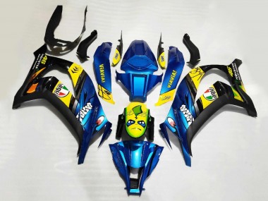Carénages Moto Kawasaki ZX10R 2008-2010 - Bleu Jaune Noir Requin Vendre