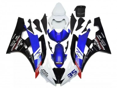 Carénages Moto Yamaha YZF R6 2006-2007 - Blanc Bleu Noir Brillant Yamalube Becker Carbon Vendre