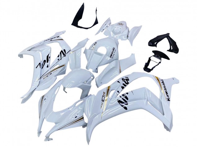 Carénages Moto Kawasaki ZX10R 2016-2020 - Blanc Or Noir