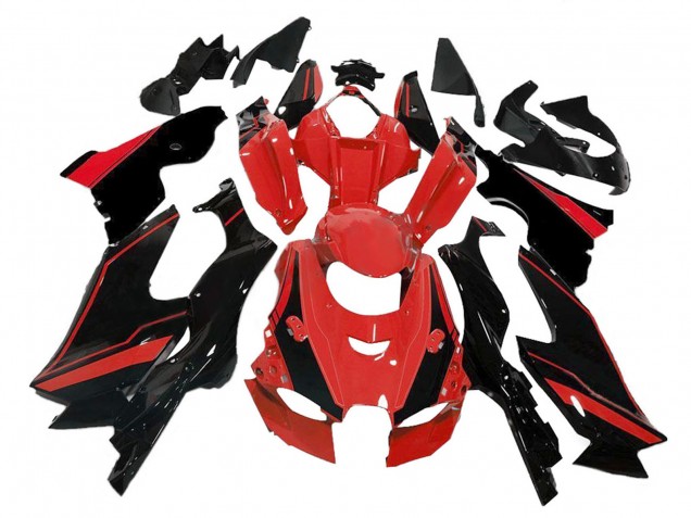 Carénages Moto Kawasaki ZX10R 2021-2025 - Rouge Noir Brillant