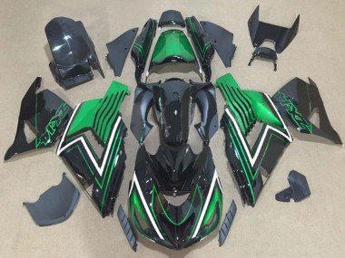 Kits Carénage Moto Kawasaki ZX14R ZZR1400 2006-2011 - Vert Noir Brillant Vendre