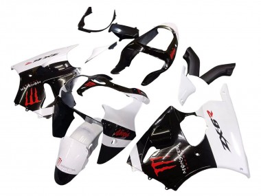 Carénages Moto Kawasaki ZX6R 2000-2002 - Blanc Noir Rouge Monstre Vendre