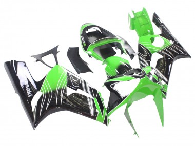 Carénages Moto Kawasaki ZX6R 2003-2004 - Vert Blanc Noir Vendre