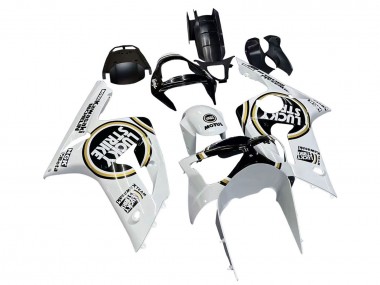 Carénages Moto Kawasaki ZX6R 2003-2004 - Blanc Noir Motul Lucky Strike Vendre