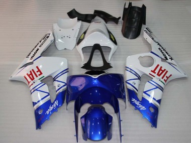Carénages Moto Kawasaki ZX6R 2003-2004 - Blanc Bleu Rouge Fiat Vendre