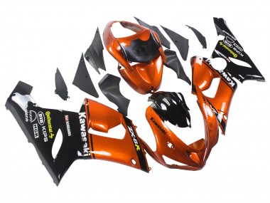 Carénage Moto Kawasaki ZX6R 2005-2006 - Orange Noir Vendre