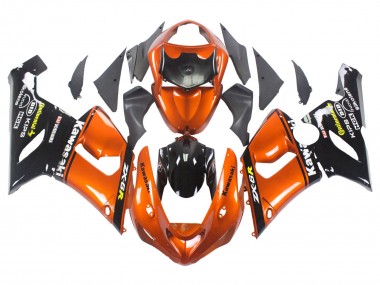 Carénage Moto Kawasaki ZX6R 2005-2006 - Orange Noir Vendre
