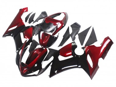 Carénage Moto Kawasaki ZX6R 2005-2006 - Rouge Noir Brillant Vendre