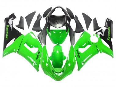 Carénages Moto Kawasaki ZX6R 2005-2006 - Vert Noir Ninja Vendre