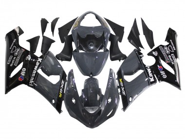 Carénages Moto Kawasaki ZX6R 2005-2006 - Gris Foncé Noir Vendre