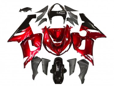 Carénages Moto Kawasaki ZX6R 2005-2006 - Rouge Noir Vendre