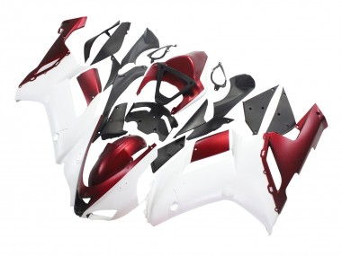 Carénage Moto Kawasaki ZX6R 2007-2008 - Blanc Rouge Vendre