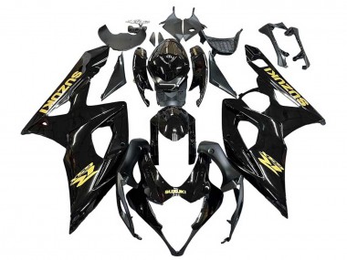 Carénages Moto Suzuki GSXR 1000 2005-2006 - Noir Brillant Or Décalque Vendre