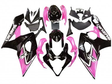 Carénages Moto Suzuki GSXR 1000 2005-2006 - Noir Brillant Rose Vendre