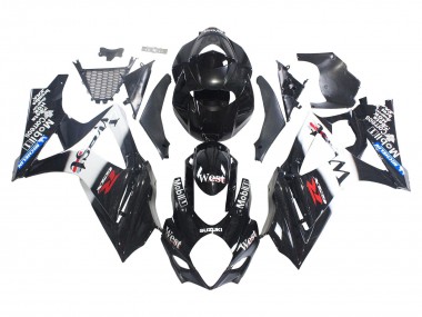 Carénages Moto Suzuki GSXR 1000 2007-2008 - Noir Brillant Blanc West Vendre