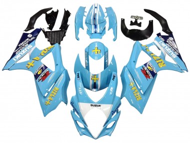 Carénages Moto Suzuki GSXR 1000 2007-2008 - Bleu Clair Jaune Noir Motul Rizla Vendre