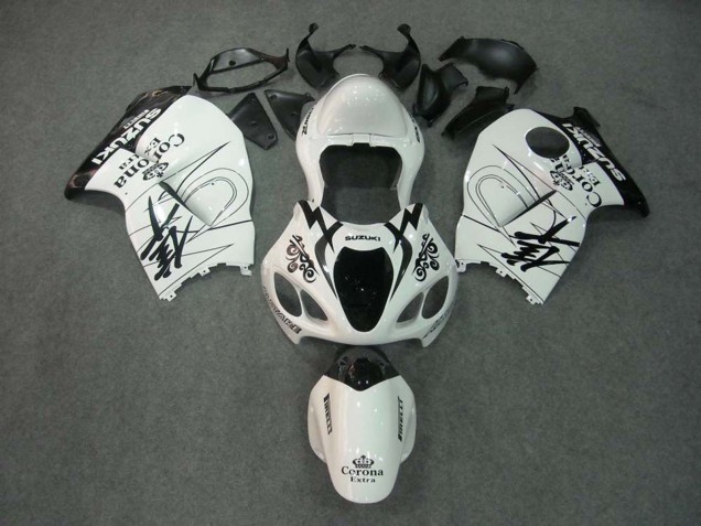 Carénages Moto Suzuki GSXR 1300 Hayabusa 1996-2007 - Blanc Noir Corona