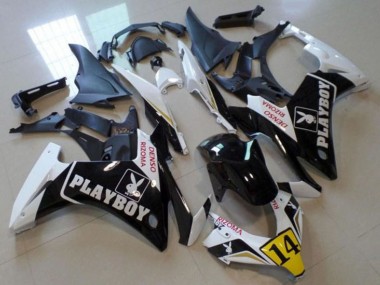 Carénages Moto Honda CBR500R 2013-2015 - Blanc Jaune Noir Brillant Playboy 14 Vendre