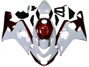 Carénages Moto Suzuki GSXR 600 / GSXR 750 2004-2005 - Blanc Bonbon Rouge Noir Vendre
