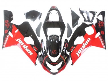 Carénages Moto Suzuki GSXR 600 / GSXR 750 2004-2005 - Noir Brillant Rouge Jordan Michelin Vendre
