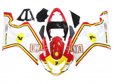 Carénages Moto Suzuki GSXR 600 / GSXR 750 2004-2005 - Blanc Rouge Jaune Michelin Texaon Heron 7 Vendre