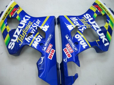 Carénages Moto Suzuki GSXR 600 / GSXR 750 2004-2005 - Bleu Blanc Jaune Vert Telefonica Motul MoviStar Vendre