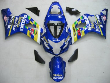 Carénages Moto Suzuki GSXR 600 / GSXR 750 2004-2005 - Bleu Blanc Jaune Vert Telefonica Motul MoviStar Vendre