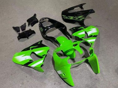 Carénages Moto Kawasaki ZX9R 2000-2001 - Vert Blanc Noir Brillant Vendre