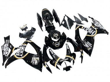 Carénages Moto Suzuki GSXR 600 / GSXR 750 2006-2007 - Noir Brillant Blanc Motul Lucky Strike Vendre