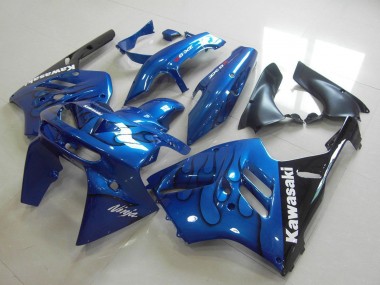 Carénage Moto Kawasaki ZX9R 1994-1997 - Bleu Noir Flamme Vendre