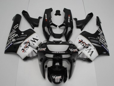 Carénages Moto Kawasaki ZX9R 1994-1997 - Noir Brillant Blanc West Vendre
