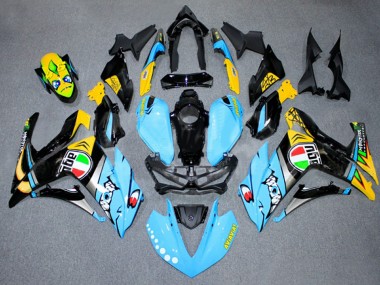 Carénages Moto Yamaha YZF R3/R25 2015-2018 - Bleu Clair Jaune Argent Noir Vendre