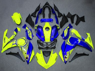 Carénages Moto Yamaha YZF R3/R25 2015-2018 - Jaune Néon Bleu Noir 46 Vendre