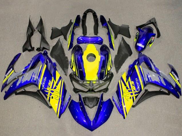 Carénage Moto Yamaha YZF R3/R25 2015-2018 - Jaune Bleu Noir Monstre