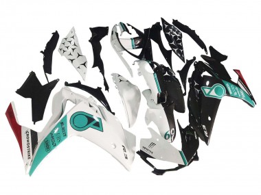 Carénages Moto Yamaha YZF R3/R25 2015-2018 - Blanc Vert Noir Brillant Vendre