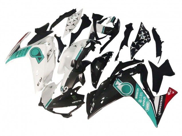 Carénages Moto Yamaha YZF R3/R25 2015-2018 - Blanc Vert Noir Brillant