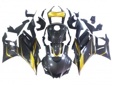 Carénages Moto Yamaha YZF R3/R25 2019-2021 - Or Noir Fibre de Carbone Vendre