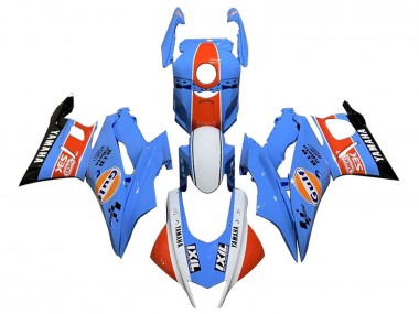 Carénages Moto Yamaha YZF R3/R25 2019-2021 - Bleu Blanc Orange Noir Gulf Vendre