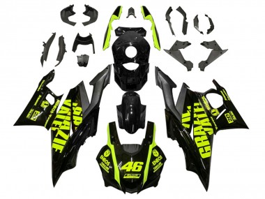 Carénages Moto Yamaha YZF R3/R25 2019-2021 - Noir Jaune Néon 46 Vendre