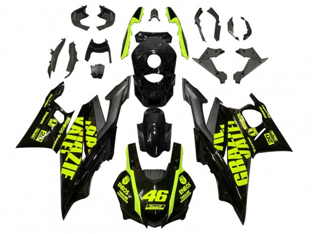 Carénages Moto Yamaha YZF R3/R25 2019-2021 - Noir Jaune Néon 46