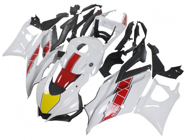 Carénages Moto Yamaha YZF R3/R25 2022-2024 - Blanc Rouge Jaune Noir