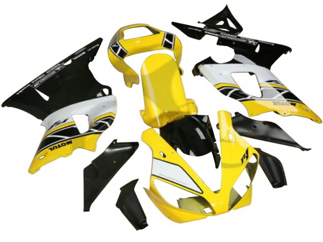 Carénages Moto Yamaha YZF R3/R25 2022-2024 - Jaune Blanc Noir Motul