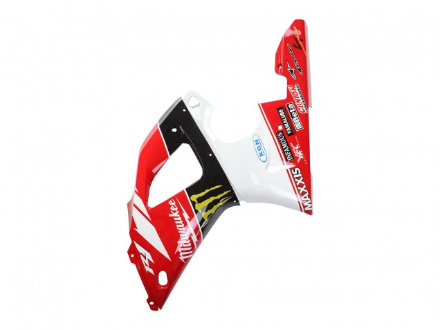 Carénages Moto Yamaha YZF 1000 R1 1998-1999 - Rouge Blanc Noir Jaune Monstre Milwaukee MAXXIS 11
