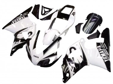 Carénages Moto Yamaha YZF 1000 R1 1998-1999 - Blanc Noir Brillant Vendre