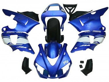 Carénages Moto Yamaha YZF 1000 R1 1998-1999 - Bleu Blanc Noir Brillant Vendre