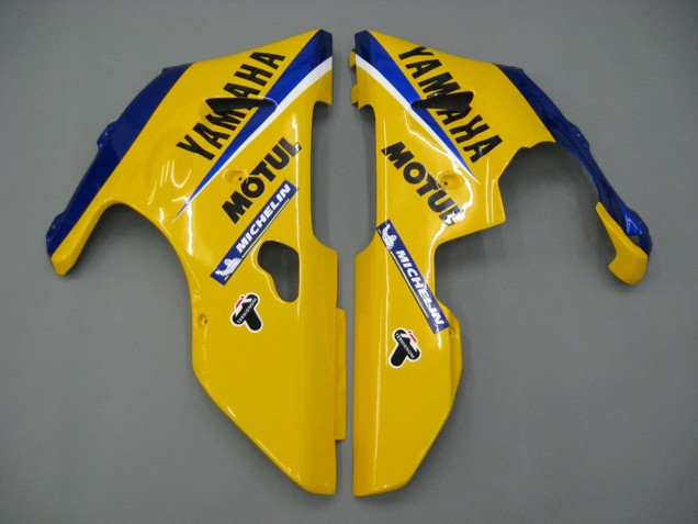 Carénages Moto Yamaha YZF 1000 R1 2000-2001 - Blanc Jaune Bleu Motul Chameau