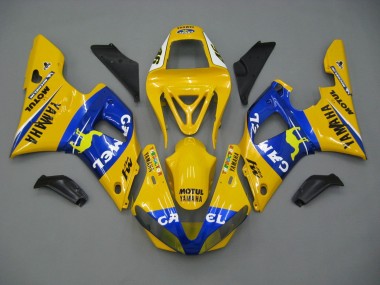 Carénages Moto Yamaha YZF 1000 R1 2000-2001 - Blanc Jaune Bleu Motul Chameau Vendre